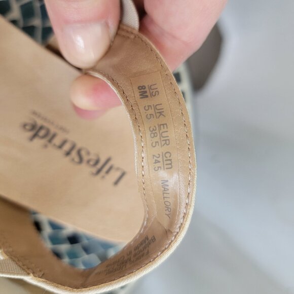 LifeStride Womens Mallory Wedges 8 Med Open Toe Cork Slingback Sandals Beige - Picture 5 of 6